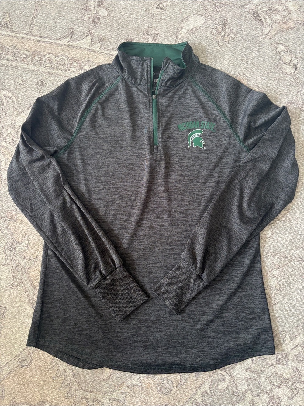 Colosseum Women's Charcoal Heather Zip-Up Michigan State